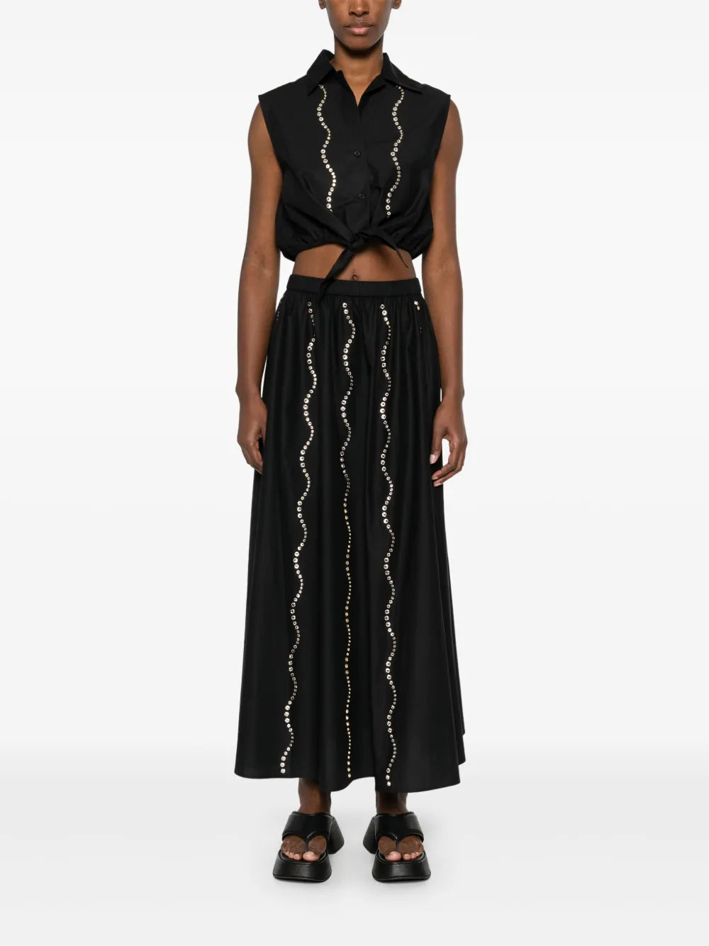 Crystal-Embellished Maxi Skirt