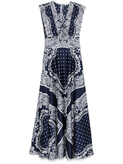 Paisley-Print Maxi Dress