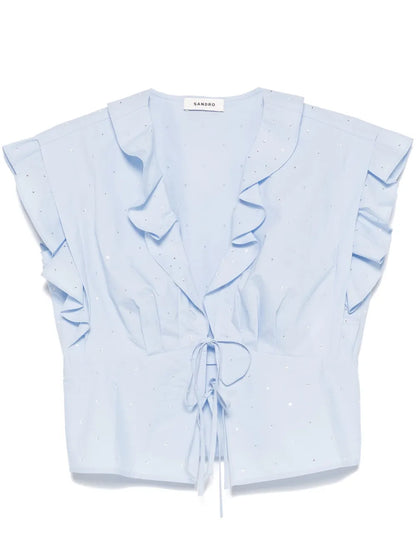 Rhinestone-Embellished Blouse