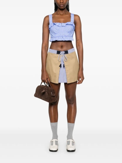 Pleat-Detail Mini Skirt