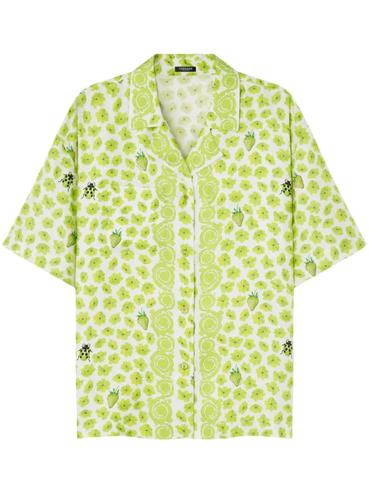 Strawberry Garden Silk Shirt