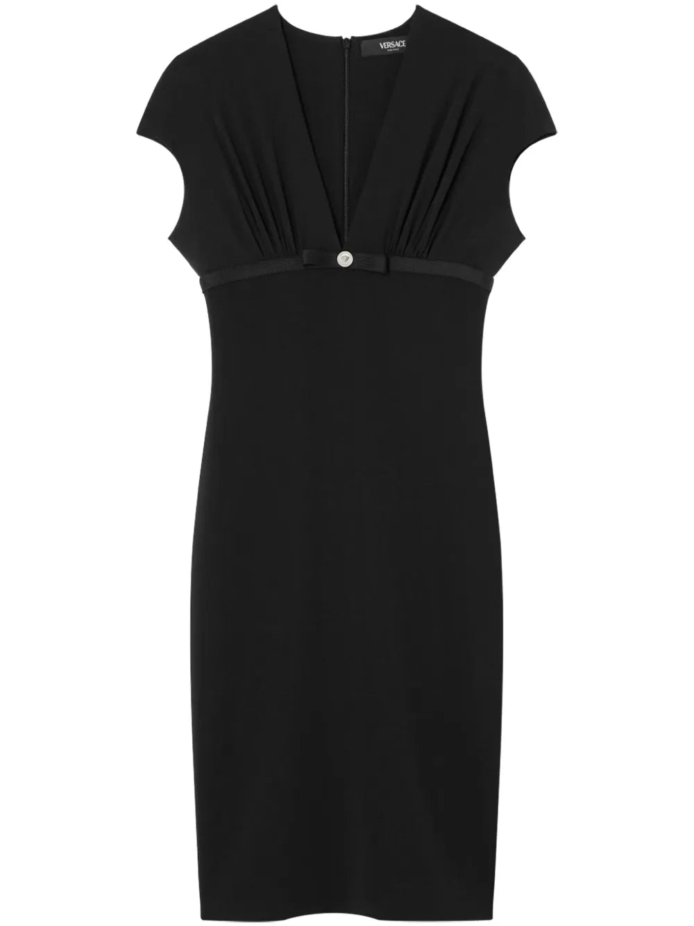 Deep-Neck Midi Dress