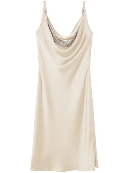 Metal Mesh Slip Midi Dress