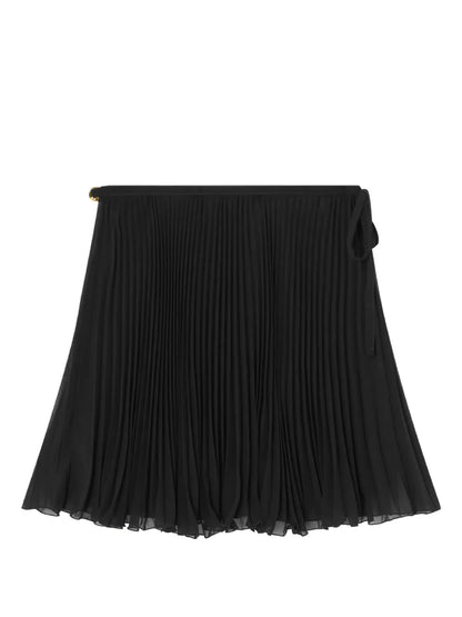 Safety Pin Cover-Up Pleated Skirt