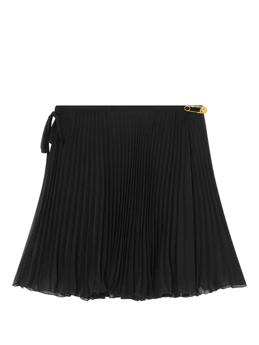 Safety Pin Cover-Up Pleated Skirt