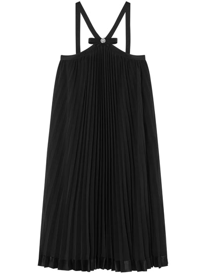 Halterneck Pleated Mini Dress