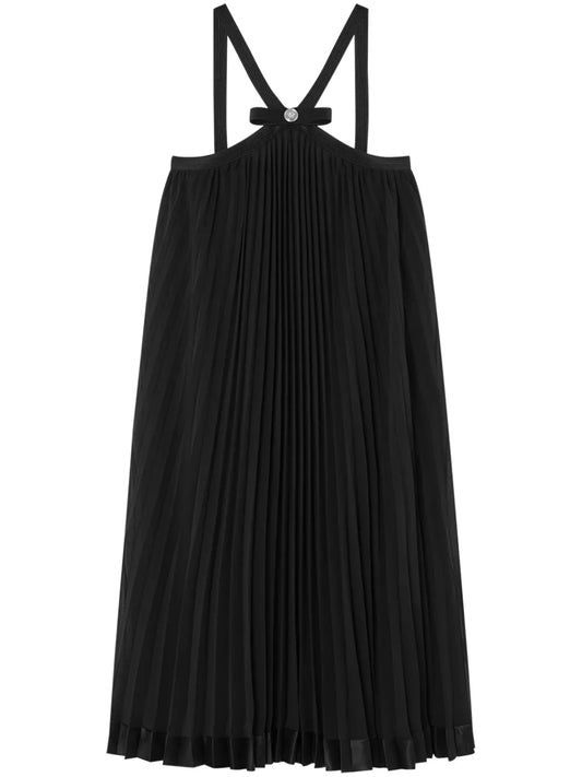 Halterneck Pleated Mini Dress