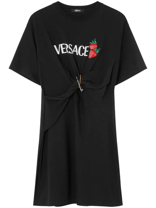Safety Pin Embroidered T-Shirt Dress