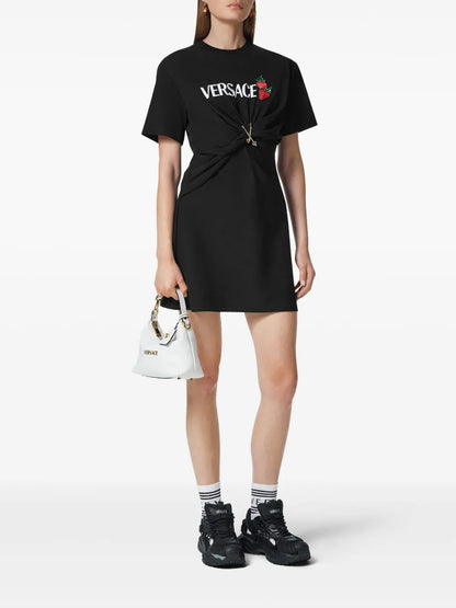 Safety Pin Embroidered T-Shirt Dress