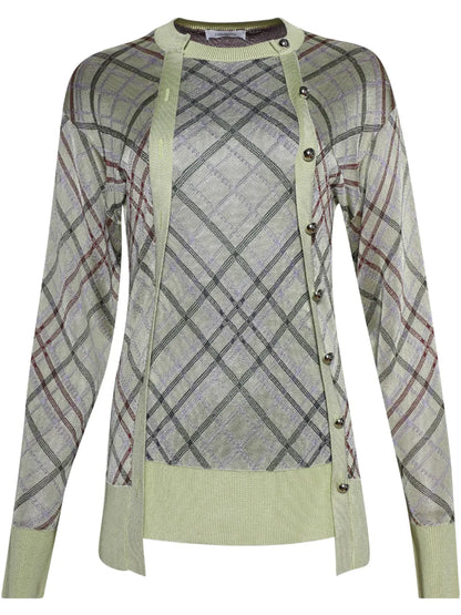 Checked Cardigan