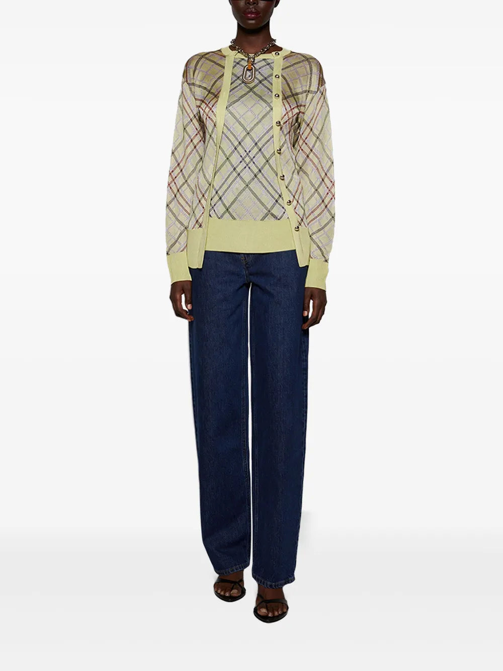 Checked Cardigan