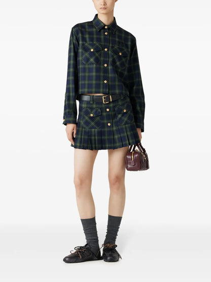 Pleated Tartan Miniskirt