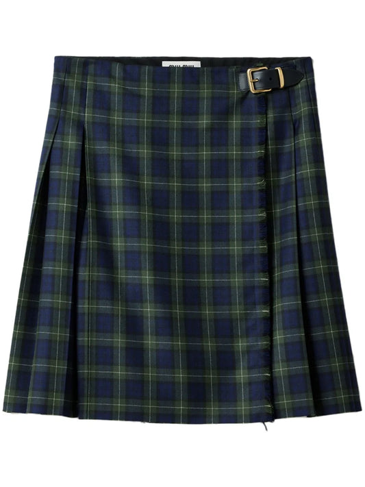 Pleated Tartan Skirt