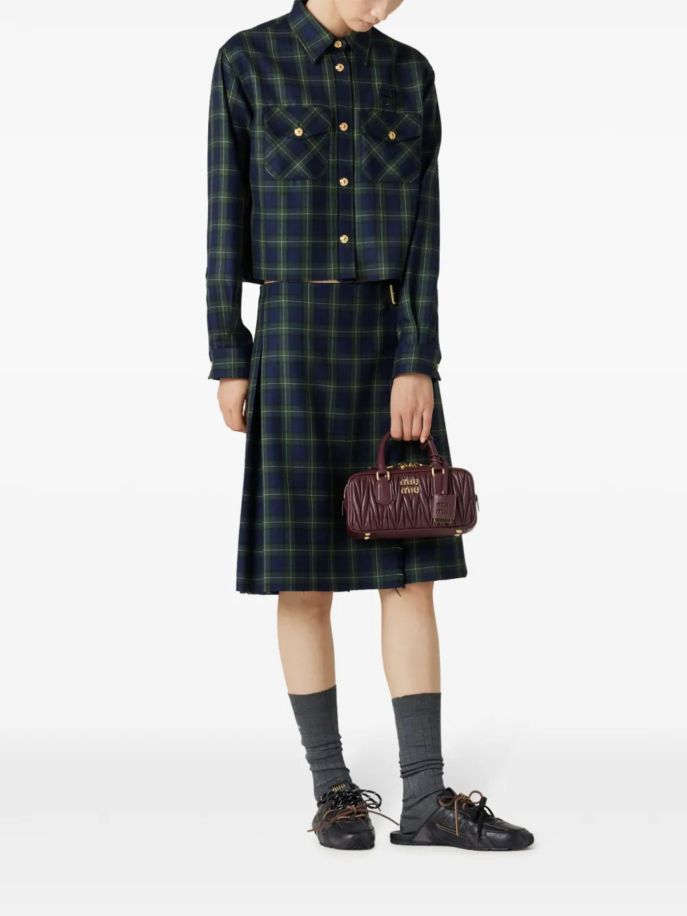 Pleated Tartan Skirt