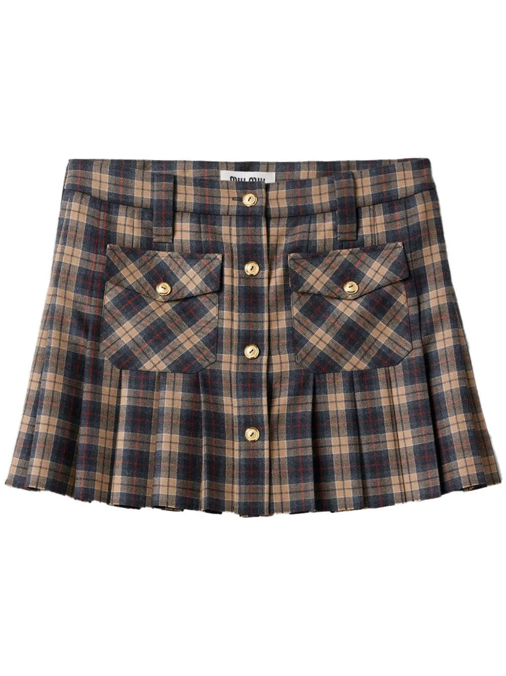 Pleated Tartan Miniskirt