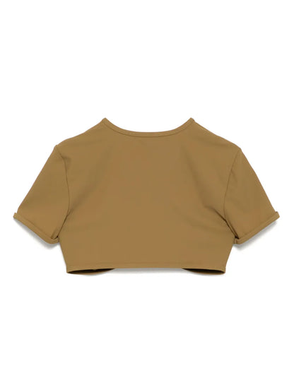 Ruched Orbit Crop T-Shirt