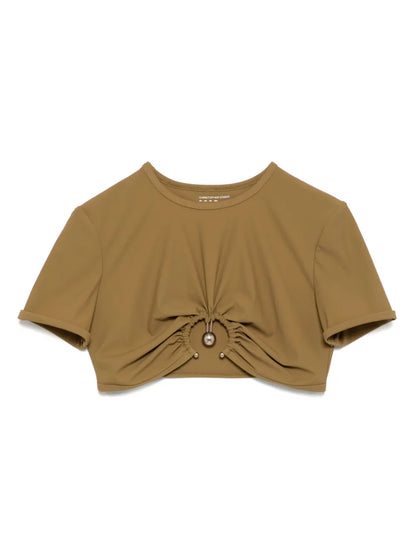 Ruched Orbit Crop T-Shirt