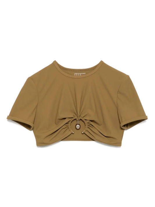 Ruched Orbit Crop T-Shirt