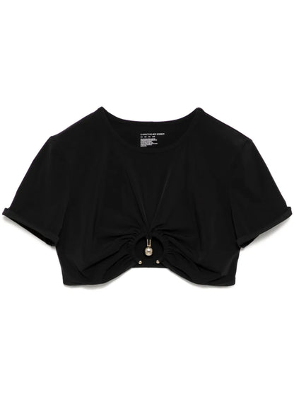 Ruched Orbit Crop T-Shirt
