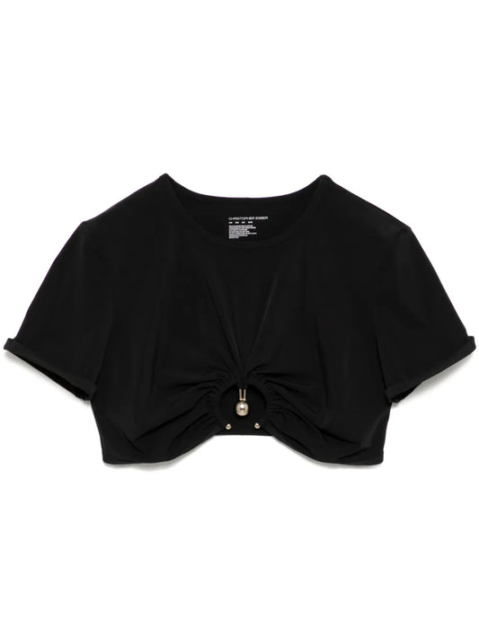 Ruched Orbit Crop T-Shirt