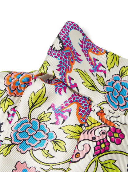 Silk Floral-Print Dress