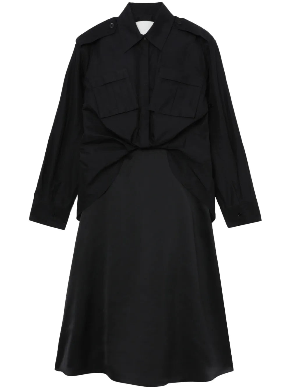 Draped Shirt Dress