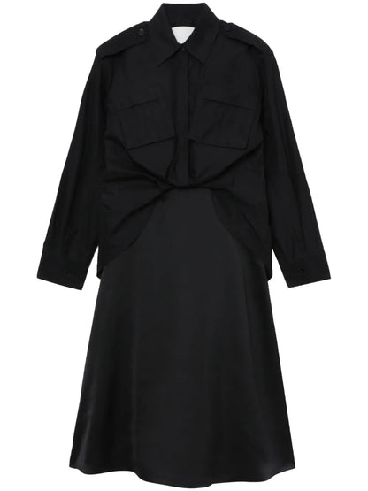 Draped Shirt Dress