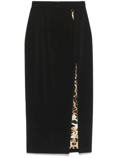 Slit-Detailed Midi Skirt