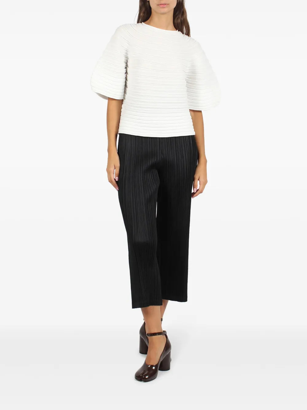 Plissé Cropped Trousers
