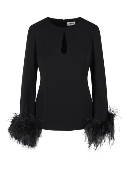 Feather-Embellished Blouse