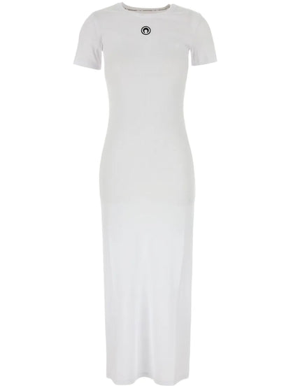 Crescent Moon-Embroidery Maxi Dress