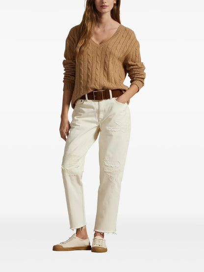 Distressed-Effect Trousers