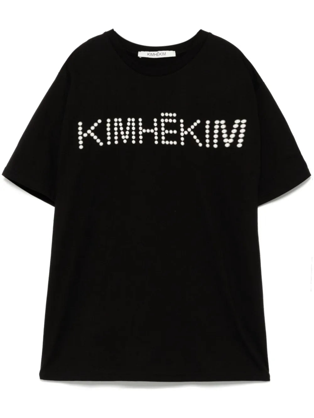 Faux Pearl Embellishment Logo T-Shirt