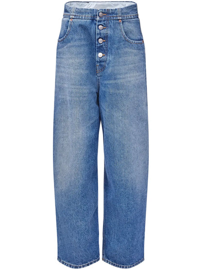 Button-Up Straight Jeans