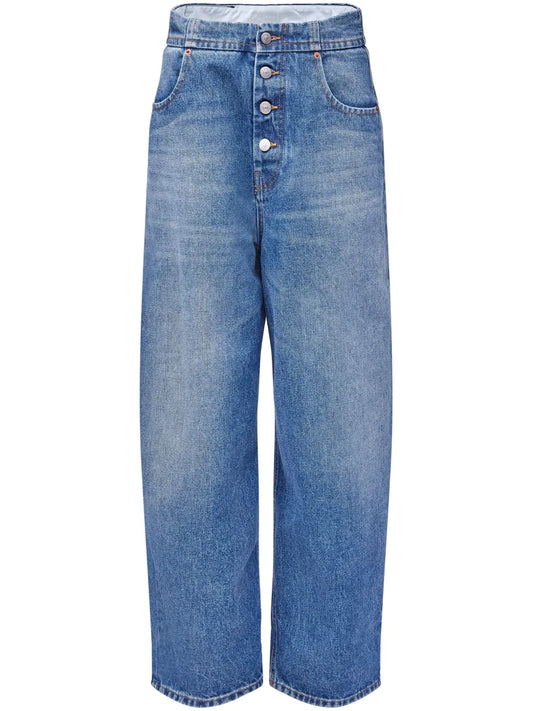 Button-Up Straight Jeans