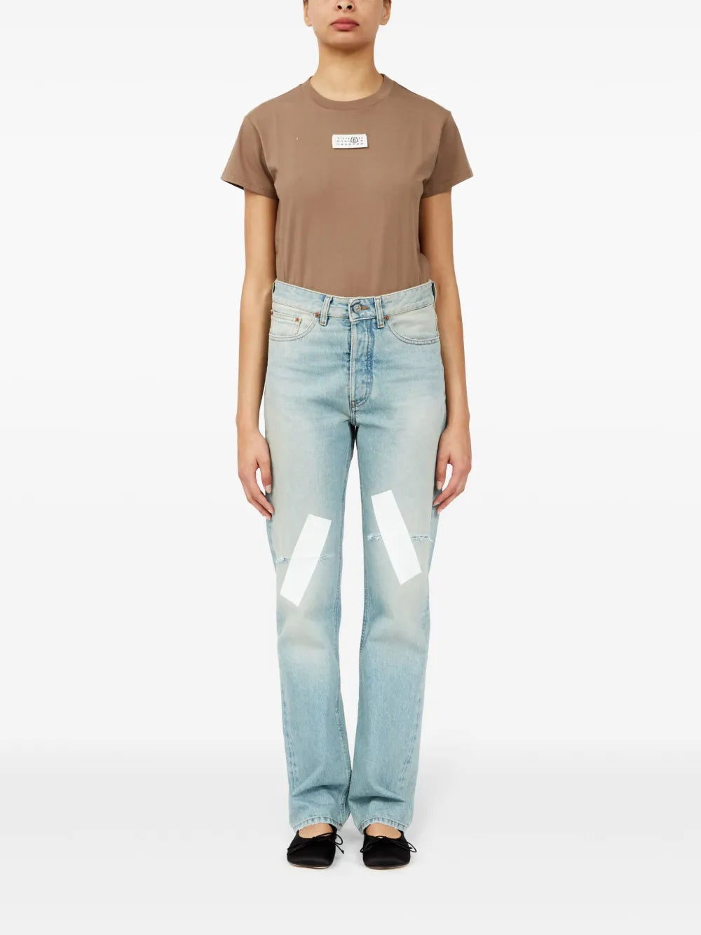 Distressed Straight Jeans