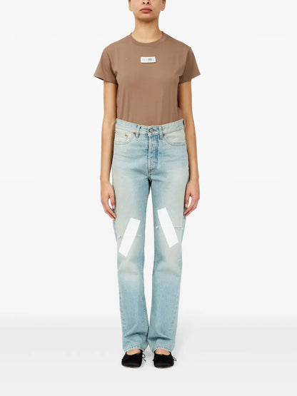 Distressed Straight Jeans