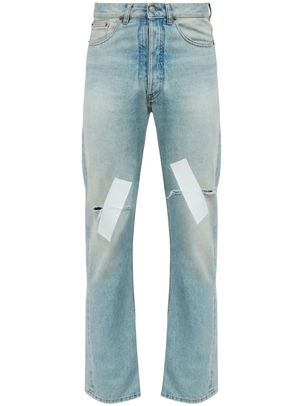 Distressed Straight Jeans