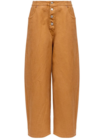 Button-Up Wide-Leg Jeans
