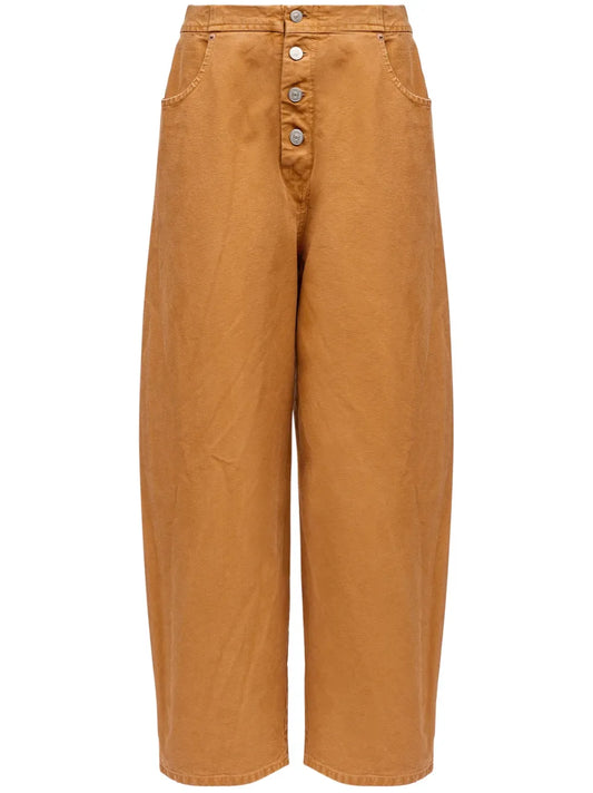 Button-Up Wide-Leg Jeans