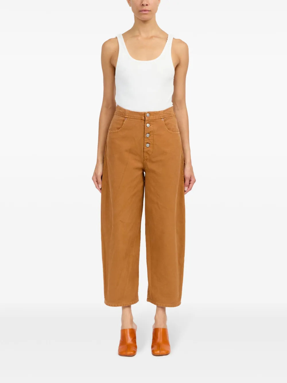 Button-Up Wide-Leg Jeans