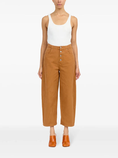 Button-Up Wide-Leg Jeans