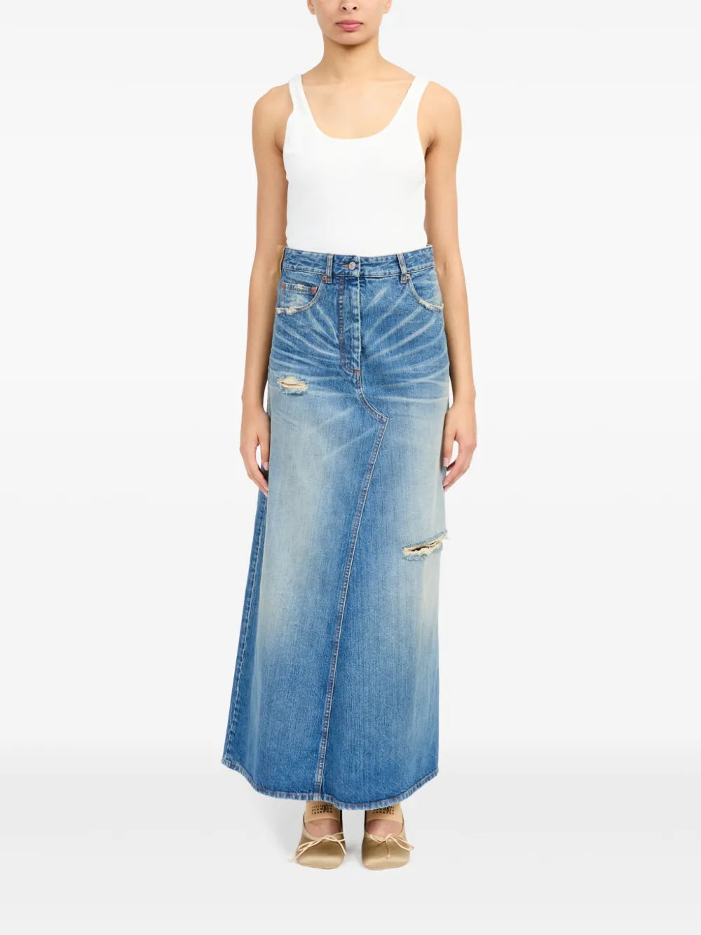 Logo-Patch Midi Skirt