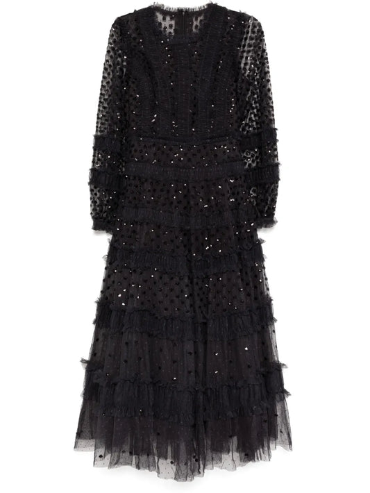 Dot Shimmer Ankle Gown