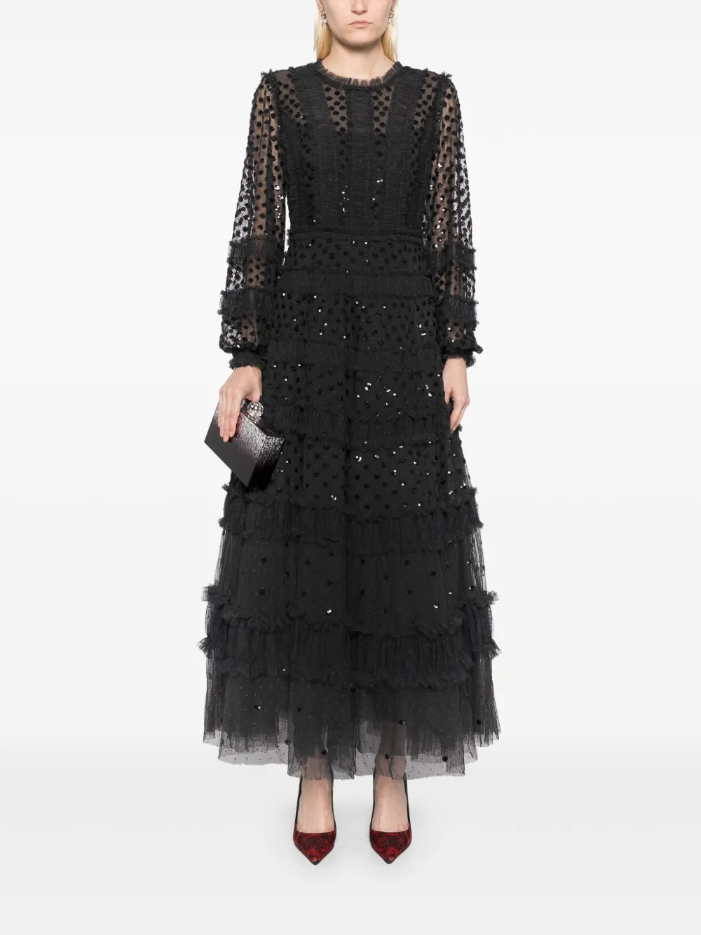 Dot Shimmer Ankle Gown