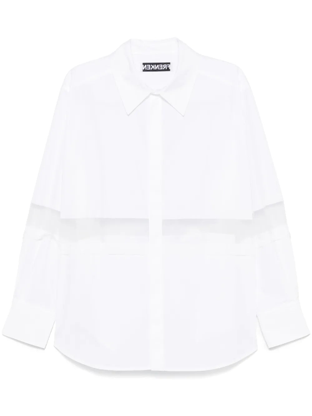 Organza-Trim Poplin Shirt