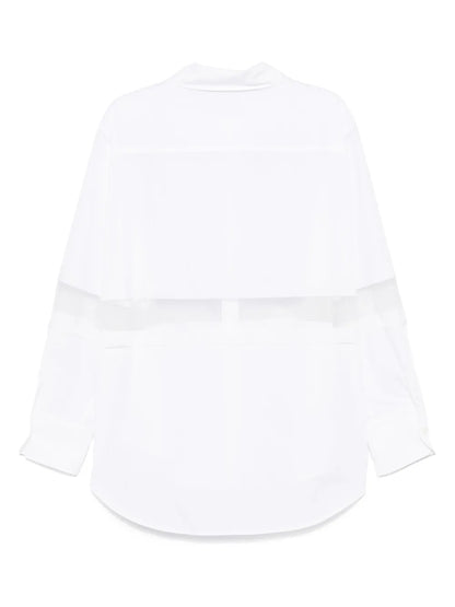 Organza-Trim Poplin Shirt
