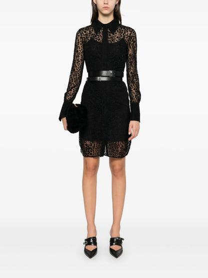 Leopard Devoré Mini Dress