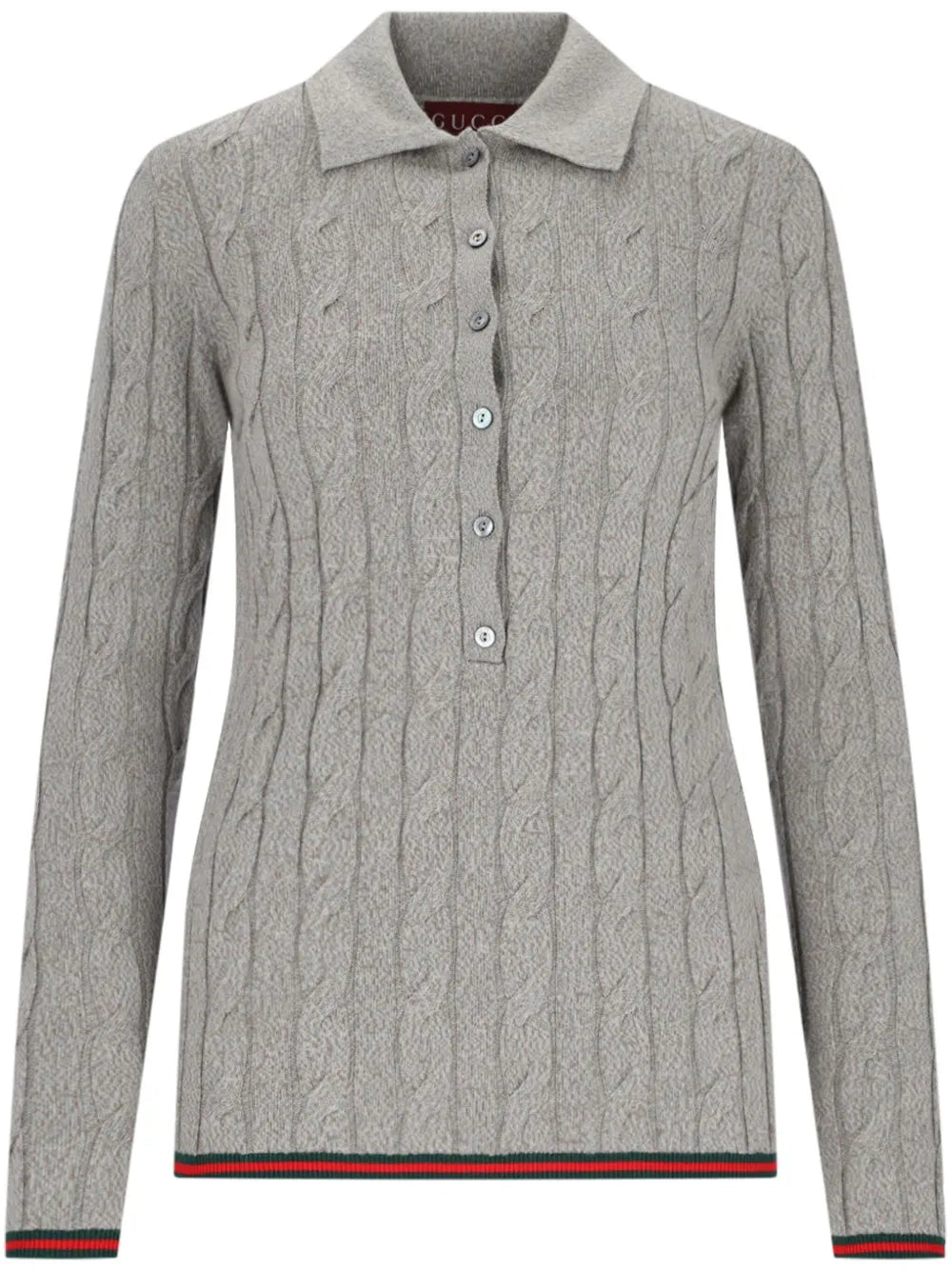 Ribbed-Trim Cable-Knit Top