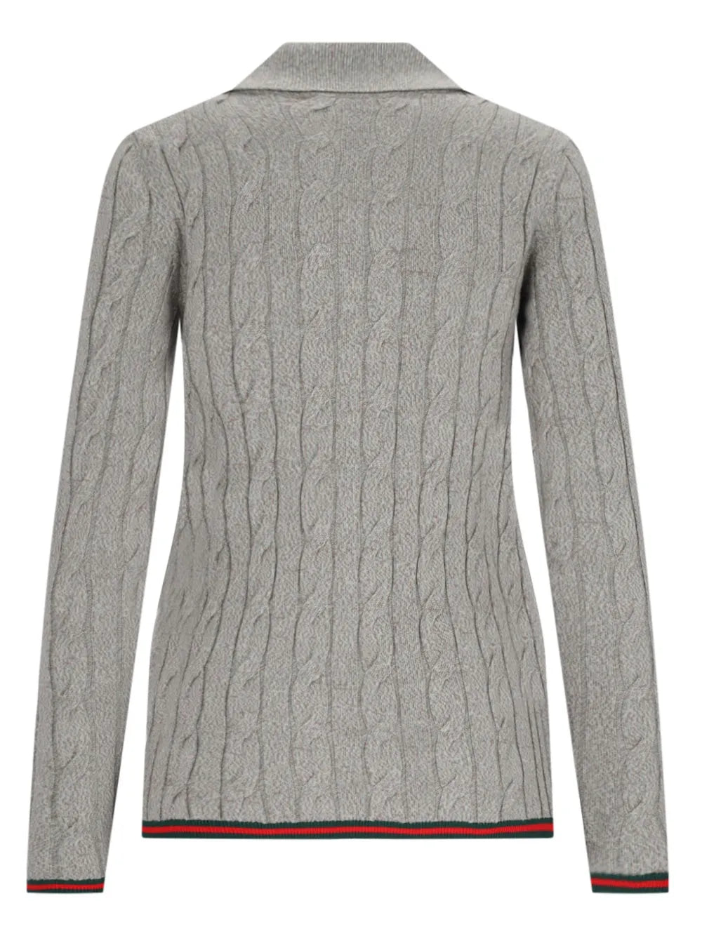 Ribbed-Trim Cable-Knit Top